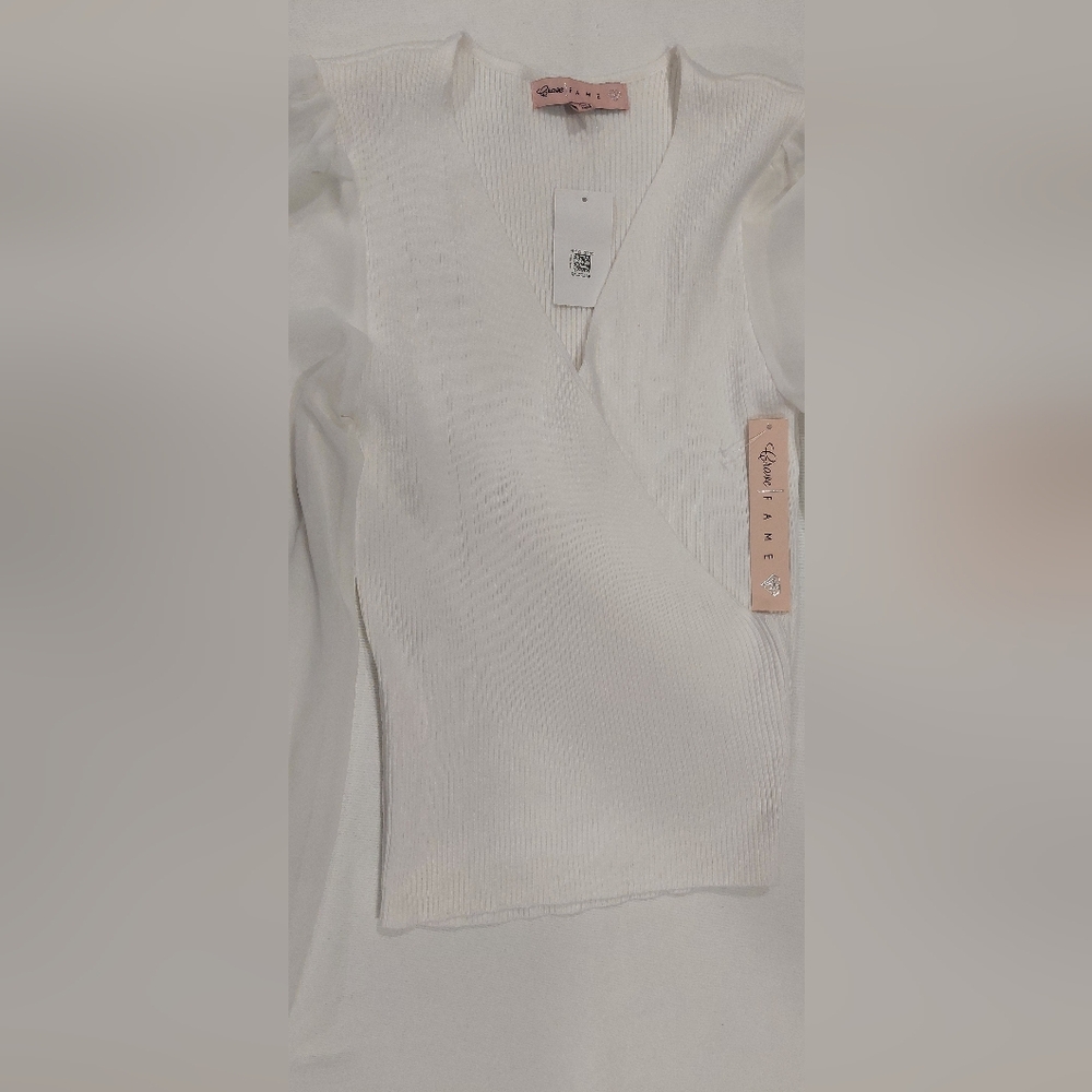 Crave Fame Elegant White Wrap Blouse - Picture 6 of 10